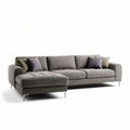 Sofá em tecido cinza com chaise longue 240 x 90 x 85 cm