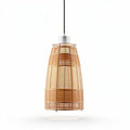 Luminária pendente em vime natural com design moderno 25 x 25 x 50cm